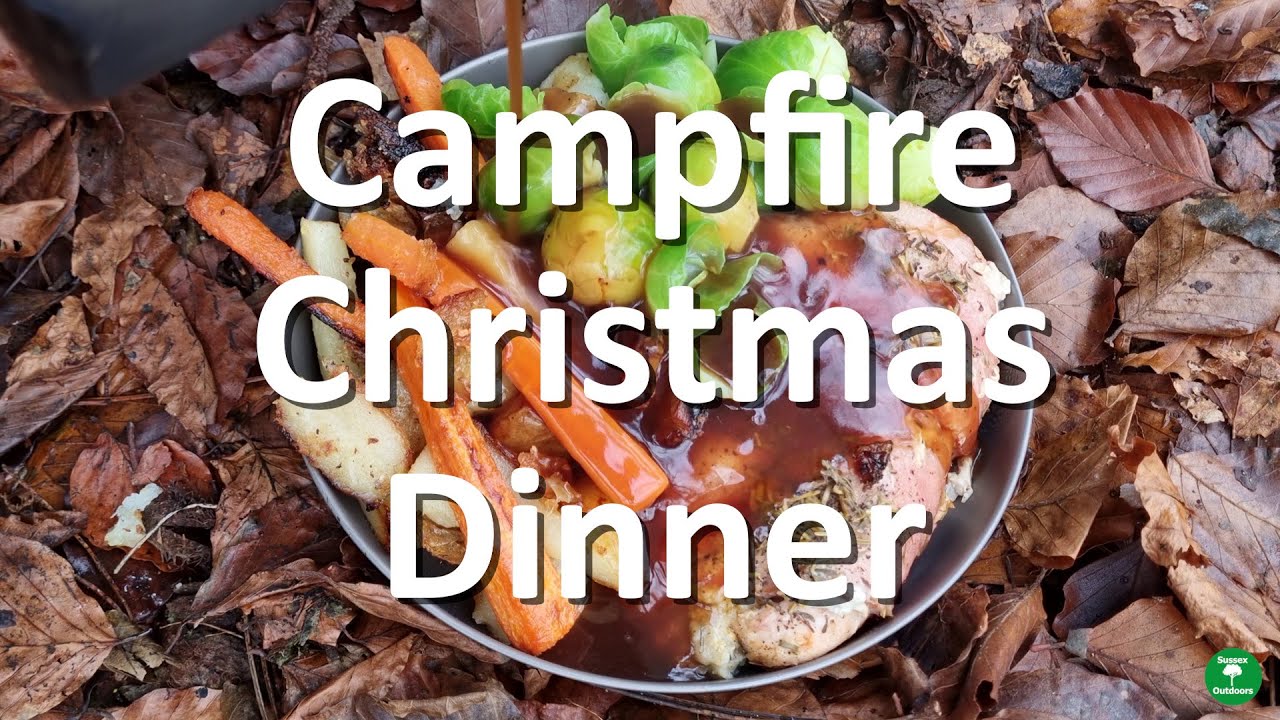 Campfire Christmas Dinner in Sussex Woodland