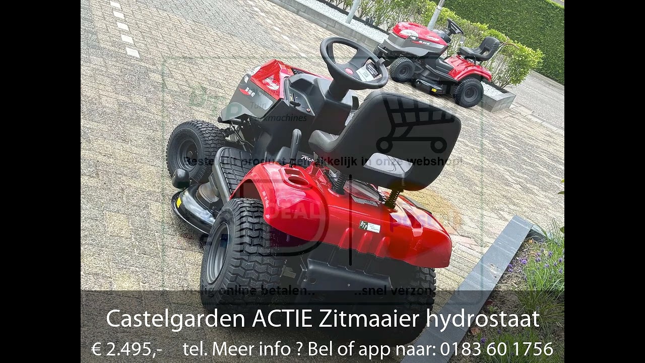 Castelgarden ACTIE Zitmaaier hydrostaat incl. Mulch NIEUW!