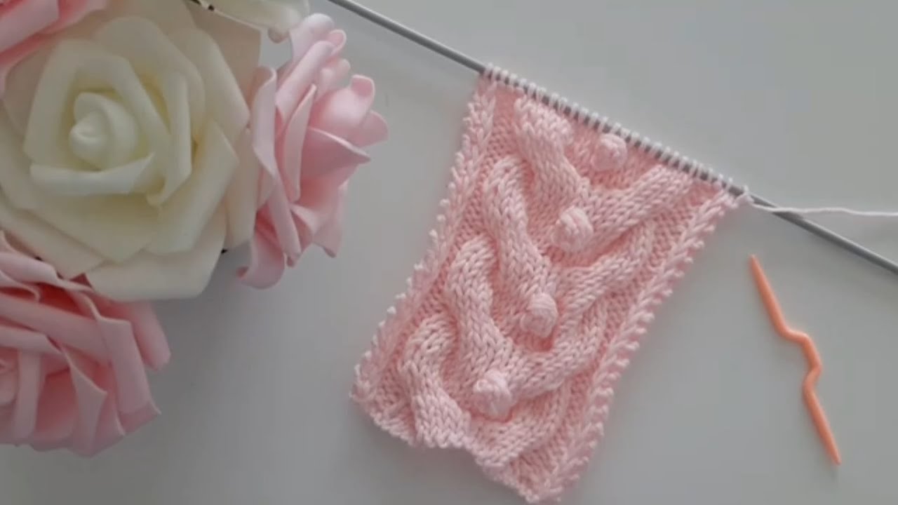 Motivo treccia con nocciolina ai ferri n° 2/ cable knitting pattern / punto trenza a dos agujas