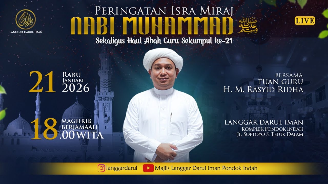 Peringatan Isra Mi'raj Nabi Muhammad SAW Bersama Guru H.Muhammad Rasyid Ridha 21 Januari 2026
