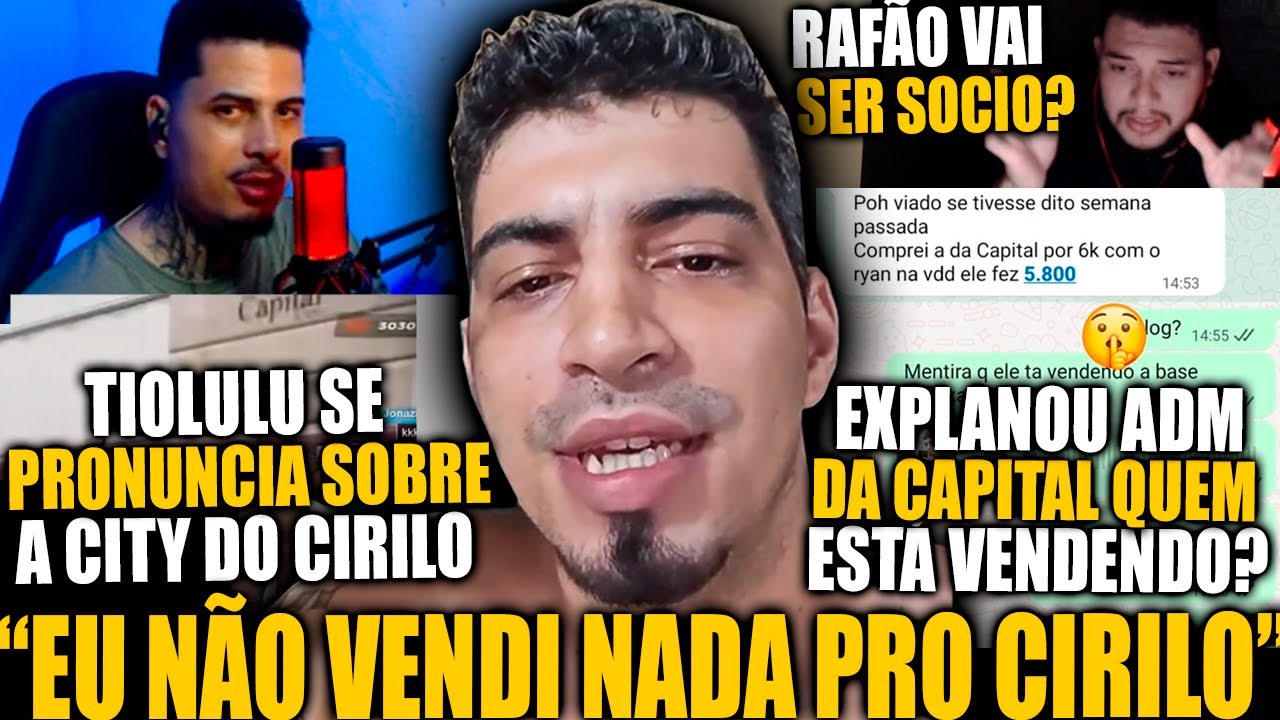 POLÊMICA!😬TIOLULU SE PRONUNCIA APÓS SER ACUSADO DE VENDER A BASE DA CAPITAL PRO CIRILO! RAFÃO SOCIO?