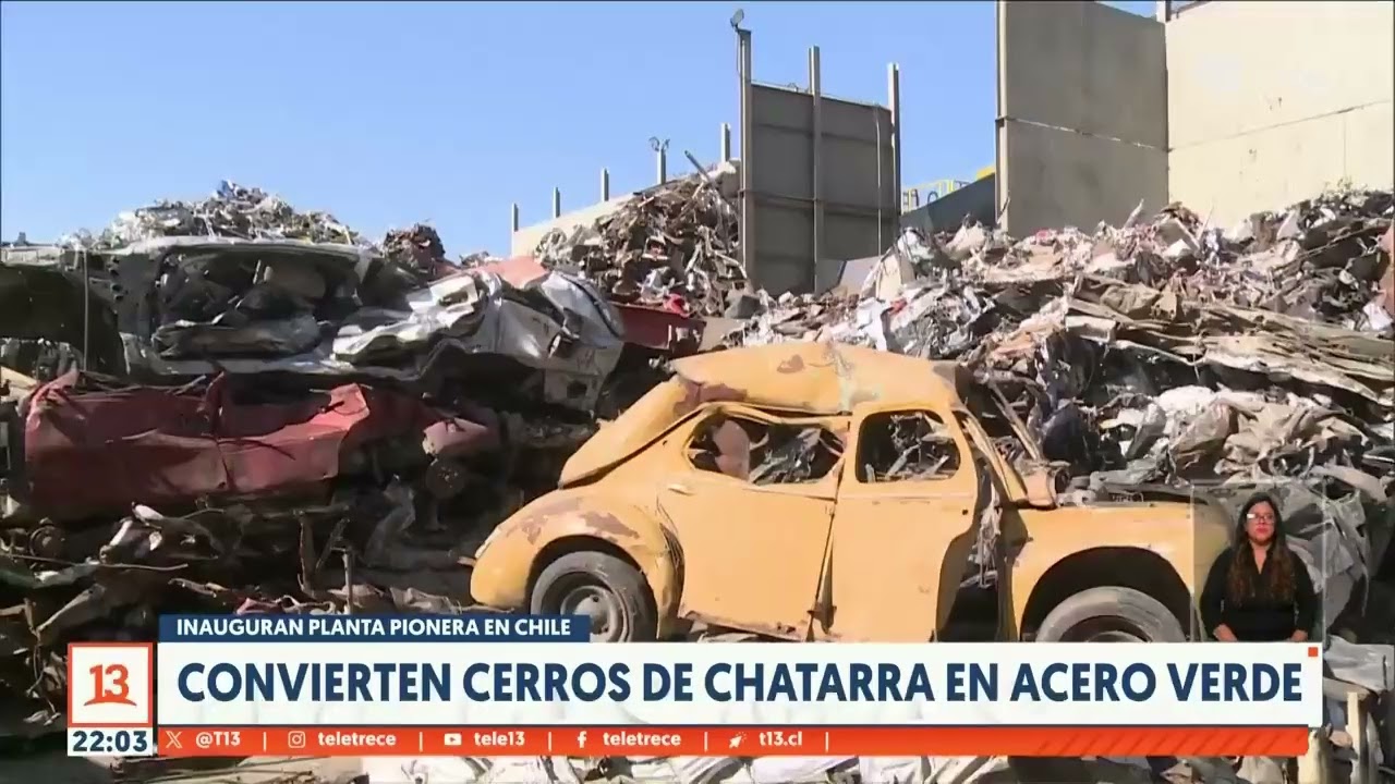 Convierten cerros de chatarra en acero verde en Chile