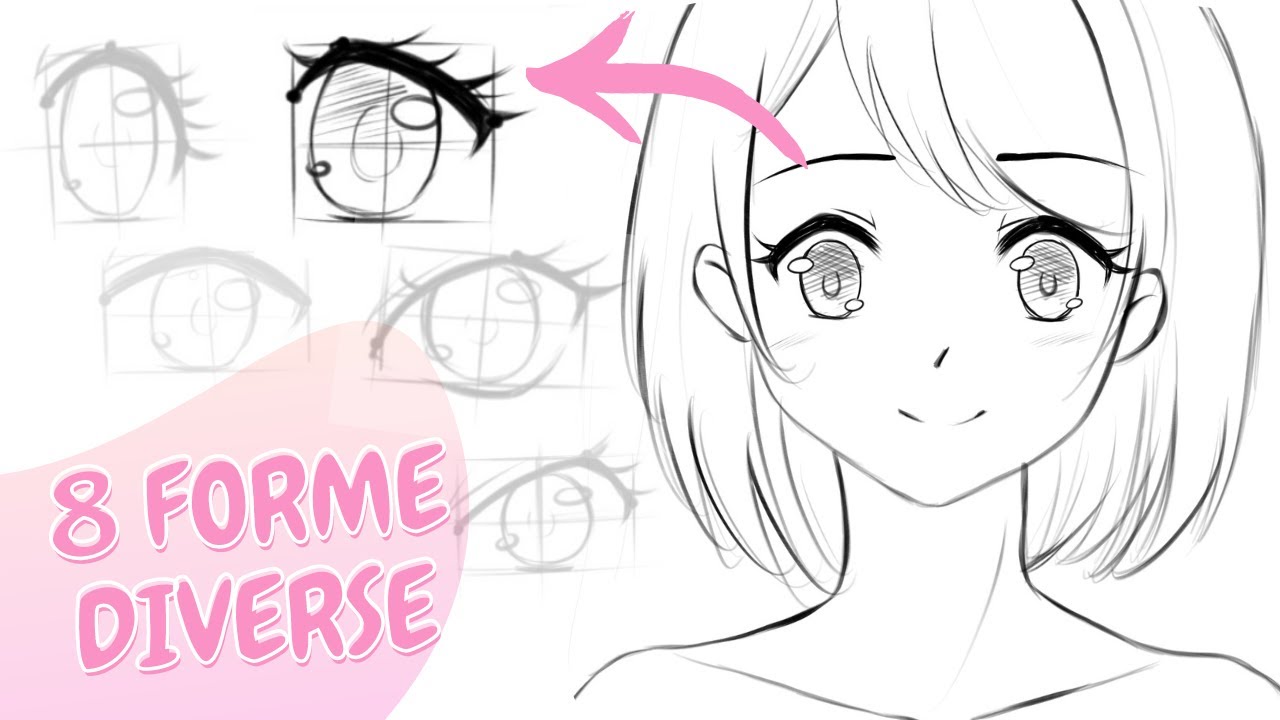 Come disegnare occhi manga femminili - varie forme