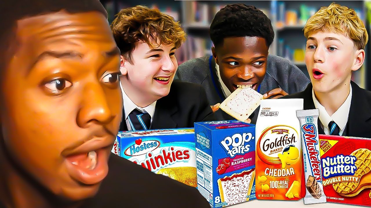 Реакция американцев на то, что британские школьники попробовали американские закуски!