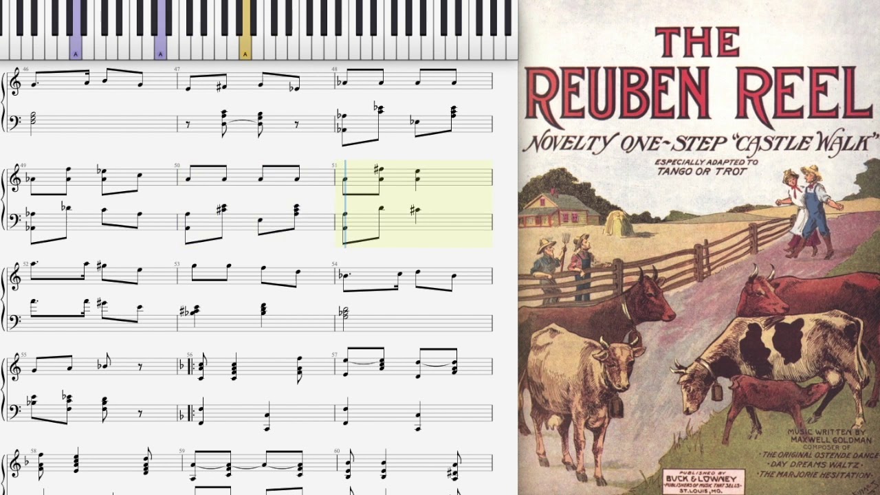 The Reuben Reel by Maxwell Goldman (1914, Ragtime piano)