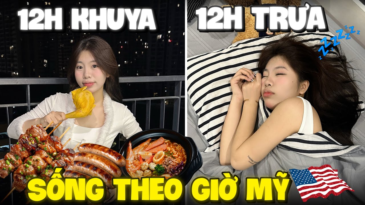 Thử Thách 1 Ngày Sống Theo Giờ Mỹ Cùng Quang Con Và Cái Kết ?