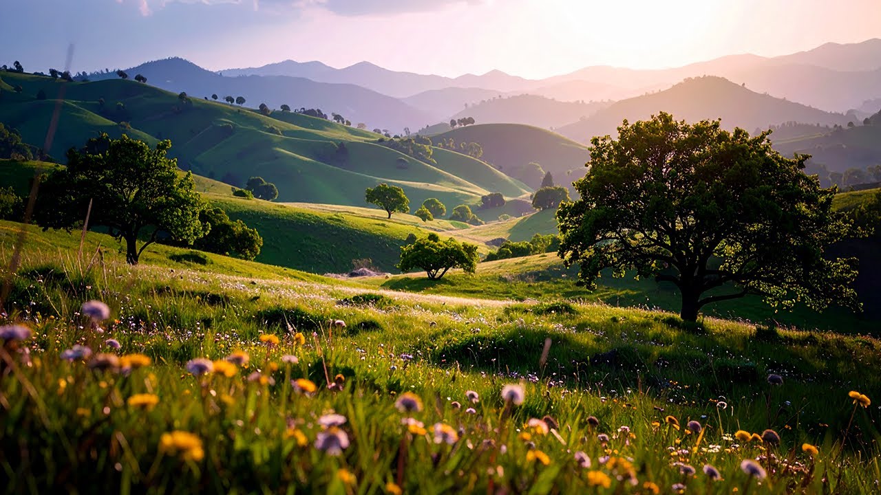 Pure Calm Spring Meadow Sounds | Morning Birds Chirping No Music for Stress Relief & Healing [4K]