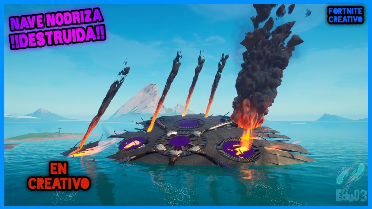 Recreando la nave nodriza destruida en modo creativo | Fortnite creativo