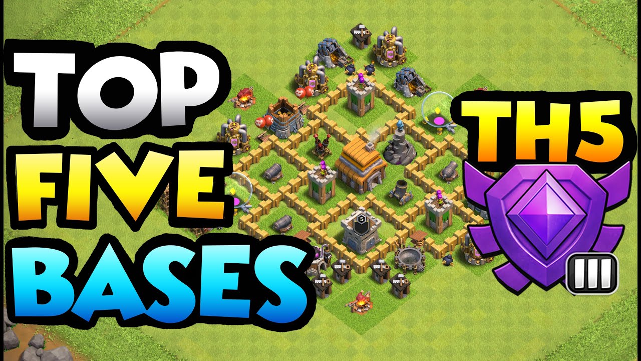 (TOP 5) TOWN HALL 5 WAR CWL BASES OF 2020 WITH LINKS - TH5 Trophy Base - BEST TH5 Base Layouts COC