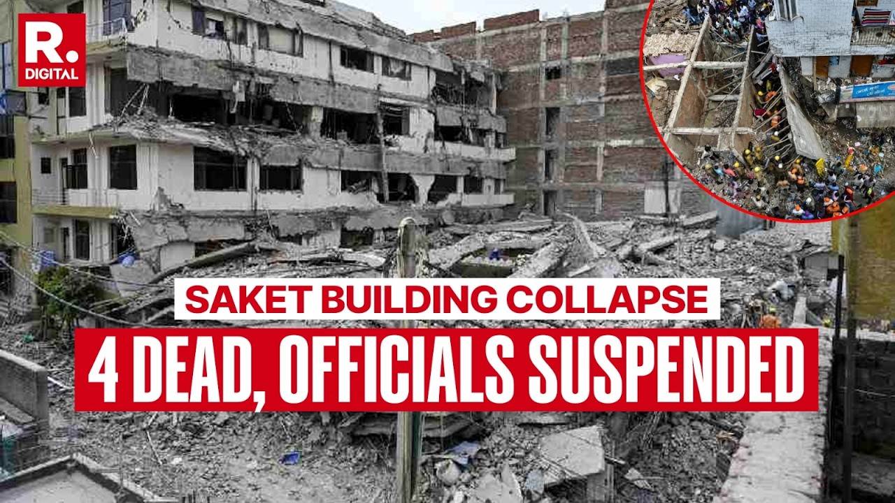 Saket Building Collapse: 2 MCD Engineers Suspended After 4 Dead Near Metro