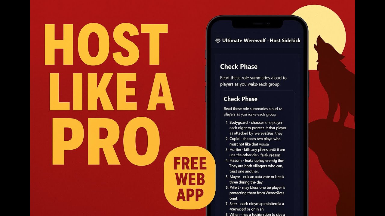 Ultimate Werewolf Host Sidekick &mdash; Run Faster, Cleaner Games (Free Web App Tutorial)