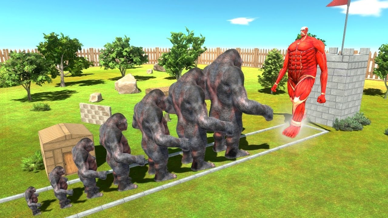 Small to Giant Goro vs Colossal Titan - Animal Revolt Battle Simulator