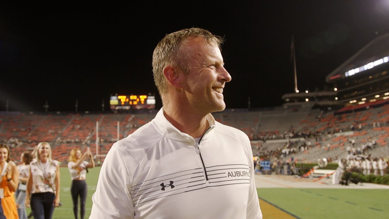 Follow Bryan Harsin off the field after his 1st win at Auburn