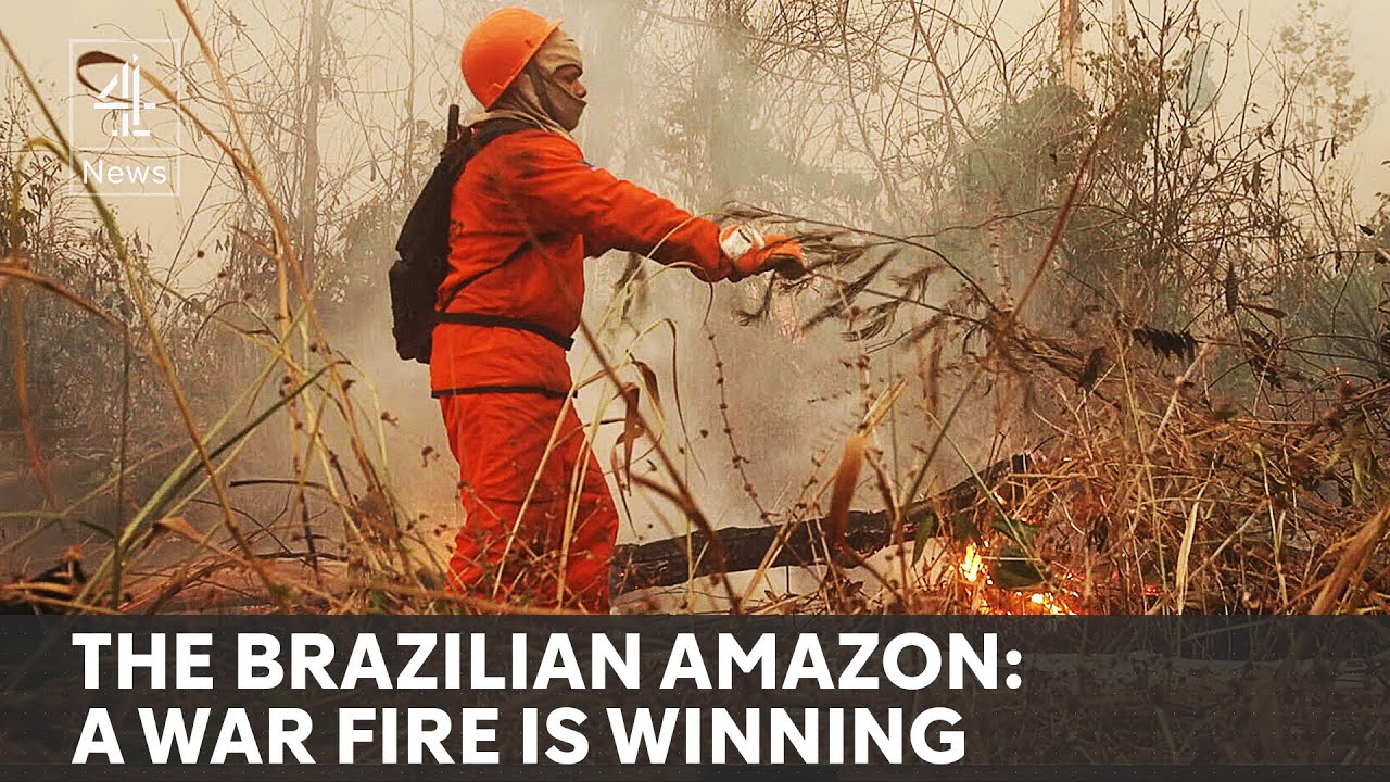 Fighting raging Amazon rainforest fires in Brazil