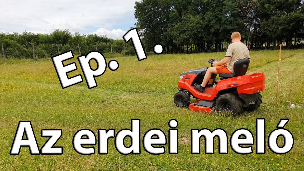 Kaszálás az erdőn. Munka a gazvágó kistraktorral. Két helyszín, 3 terület, 3200m² 3 óra alatt Ep. 01