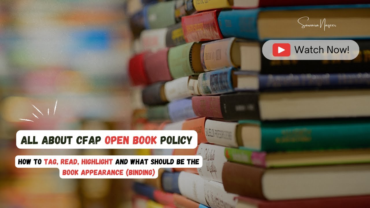 CFAP Open book Policy (for physical/Online Papers) | book Binding, Tagging, Highlighting