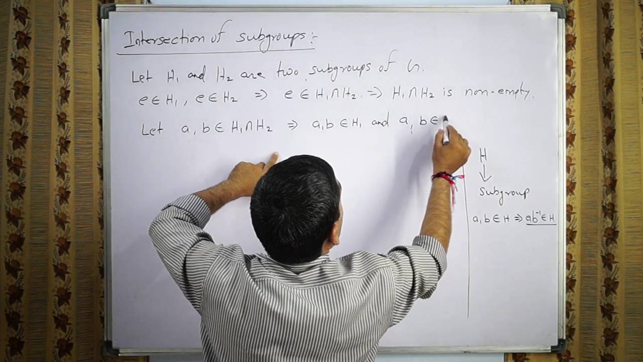 Gruop theory - Intersection of Subgroups in hindi