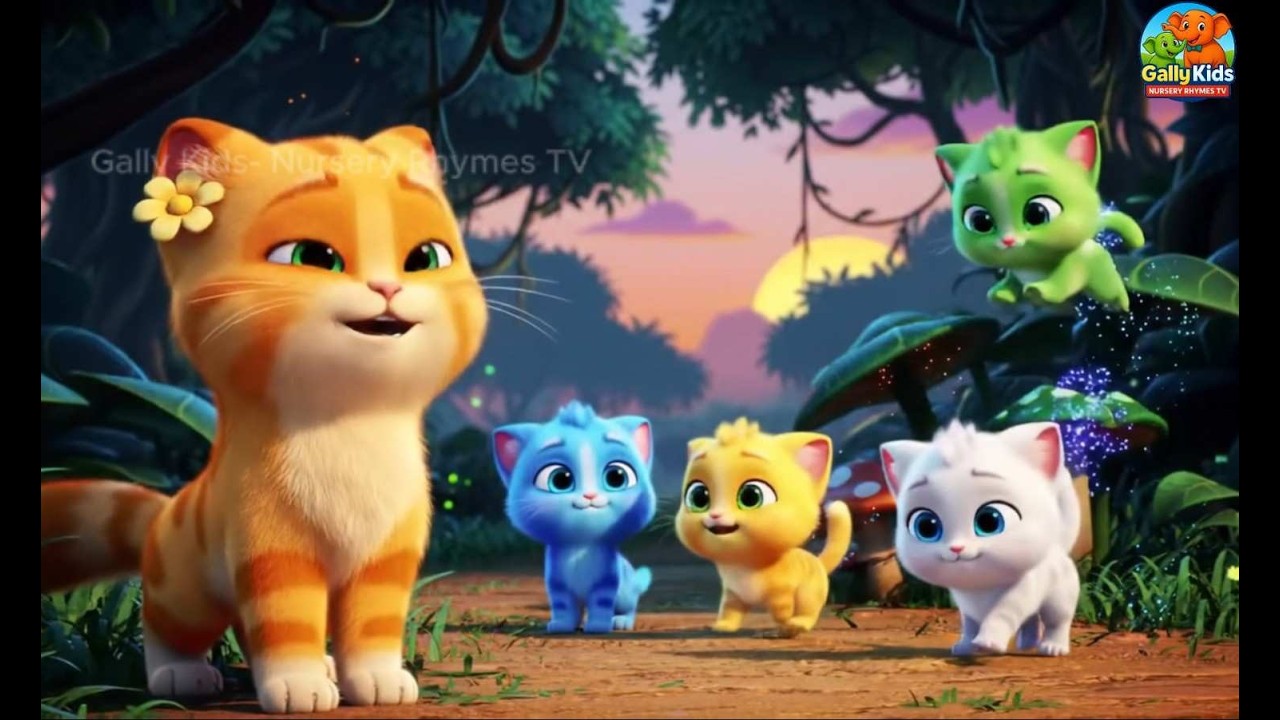 5 Little Kitten & 5 Little Duck Mashup | meow meow | mix video | Gally Kids-|