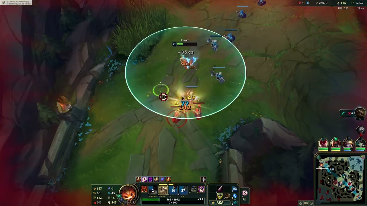 Gnar top #15, out trình Jax với con bài Gnar 1 cách đơn giản chỉ với tăng tốc pha (Runor)