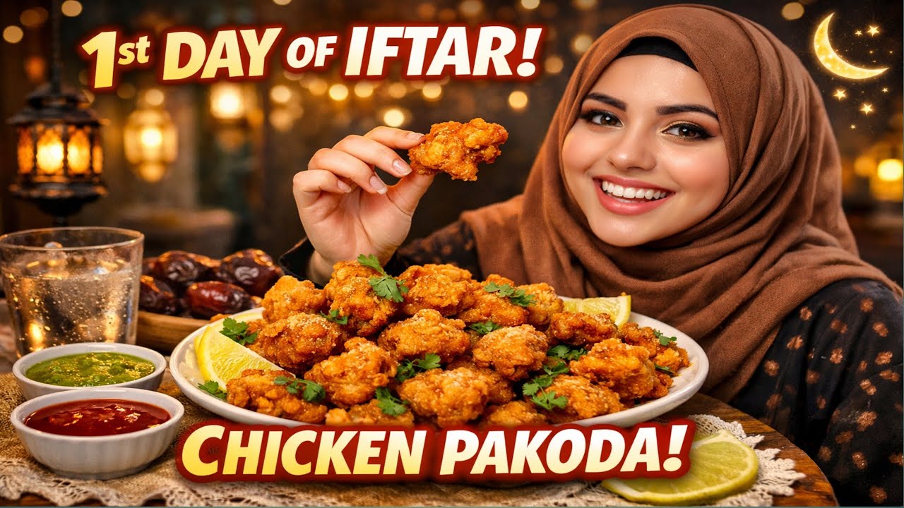 Ramadan ఫాస్టింగ్ 1st day iftar విందు| చికెన్ 🍗 pakoda - sambar 😘👌😋