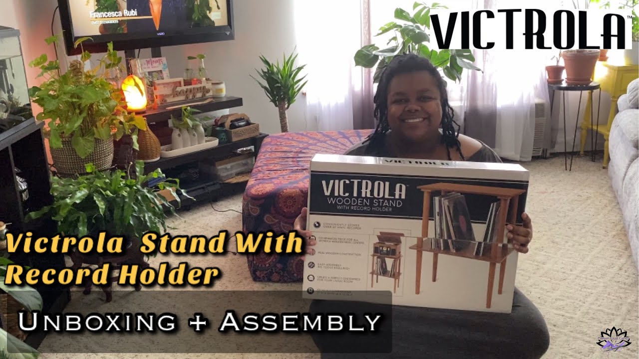 Victrola Wooden Stand & Record Holder Unboxing + Assembly