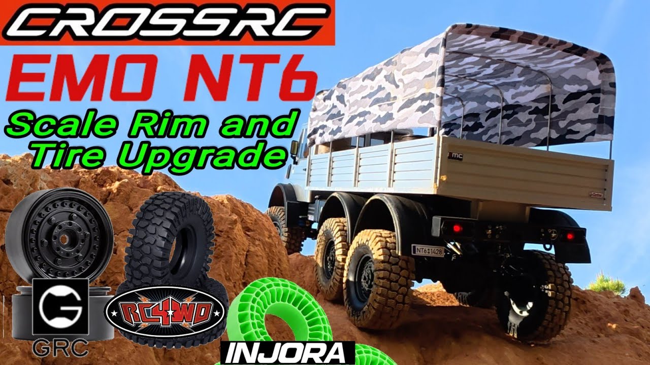 Cross Rc Emo NT6 Unimog Scale Rim and Tire Upgrade 1.9” RC4WD Rock Crusher 2 Tires #rccrawler