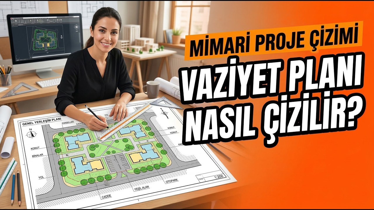 MİMARİ PROJE TOPLAM 712m2 -  Vaziyet planı  BÖLÜM #1