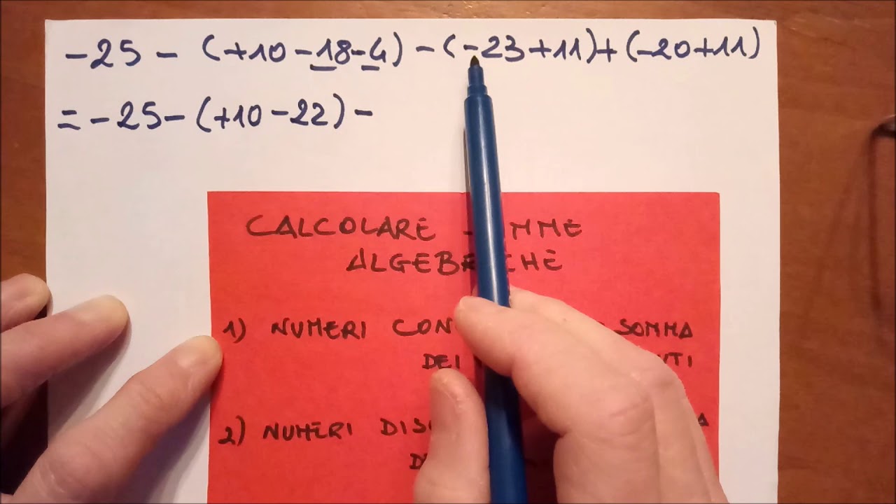 Espressione algebrica con addizioni e sottrazioni