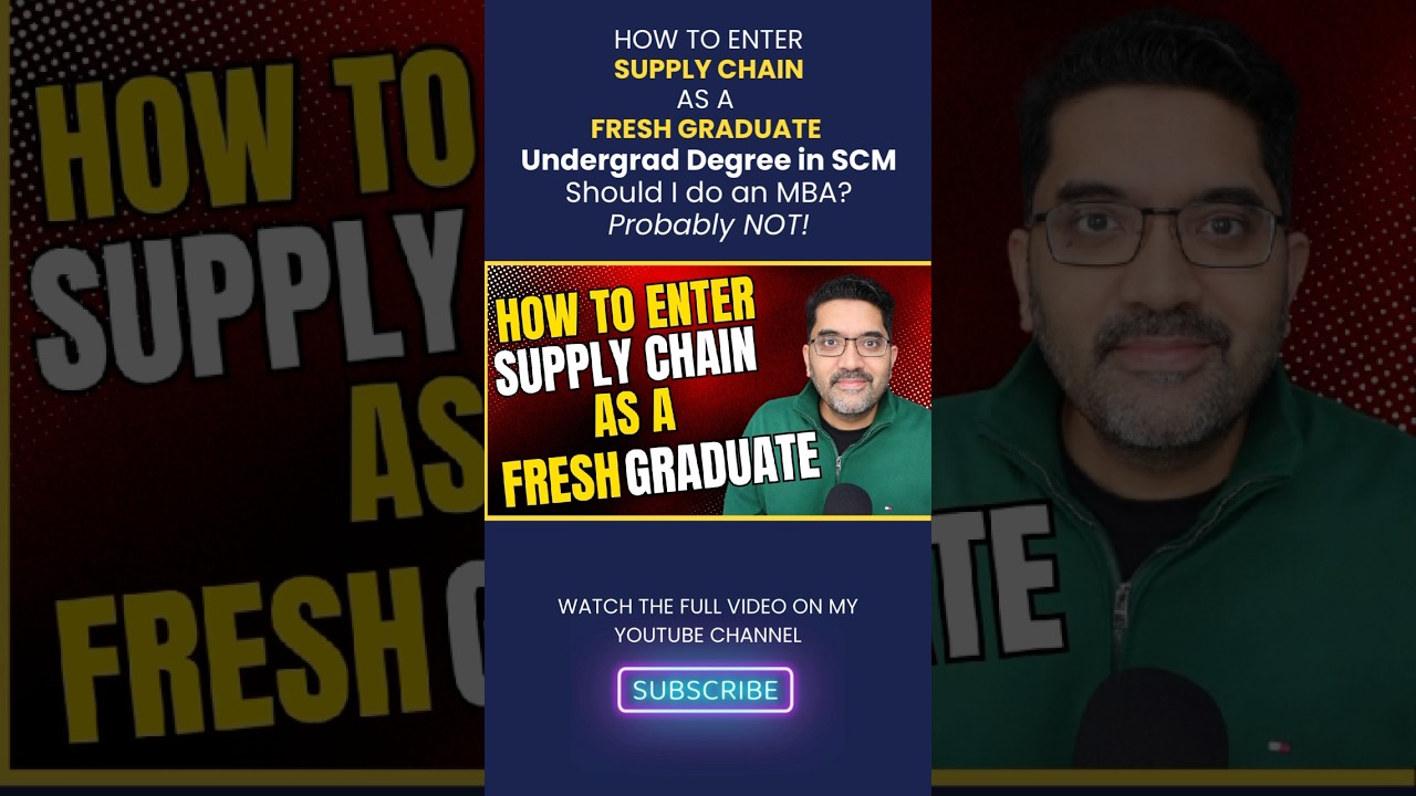 HOW TO ENTER SUPPLY CHAIN-FOR FRESH GRADS..MBA? PROBABLY NOT!  #CareerAdvice #FreshGraduates #SCM