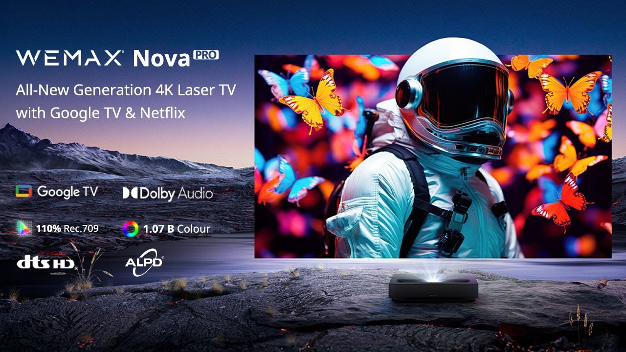 WEMAX Nova Pro 4K UHD Ultra Short Throw Projector w/ Google TV