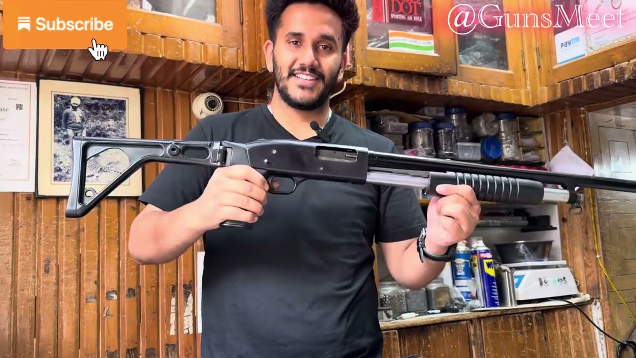 12 Bore Pump Action ShotGun, by RFI Indian Ordnance Factory  12 gauge. Folding butt and 4+1 shot