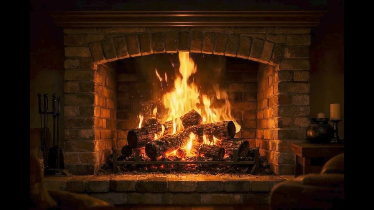 1h Realistic Fireplace with Crackling Fire Sound