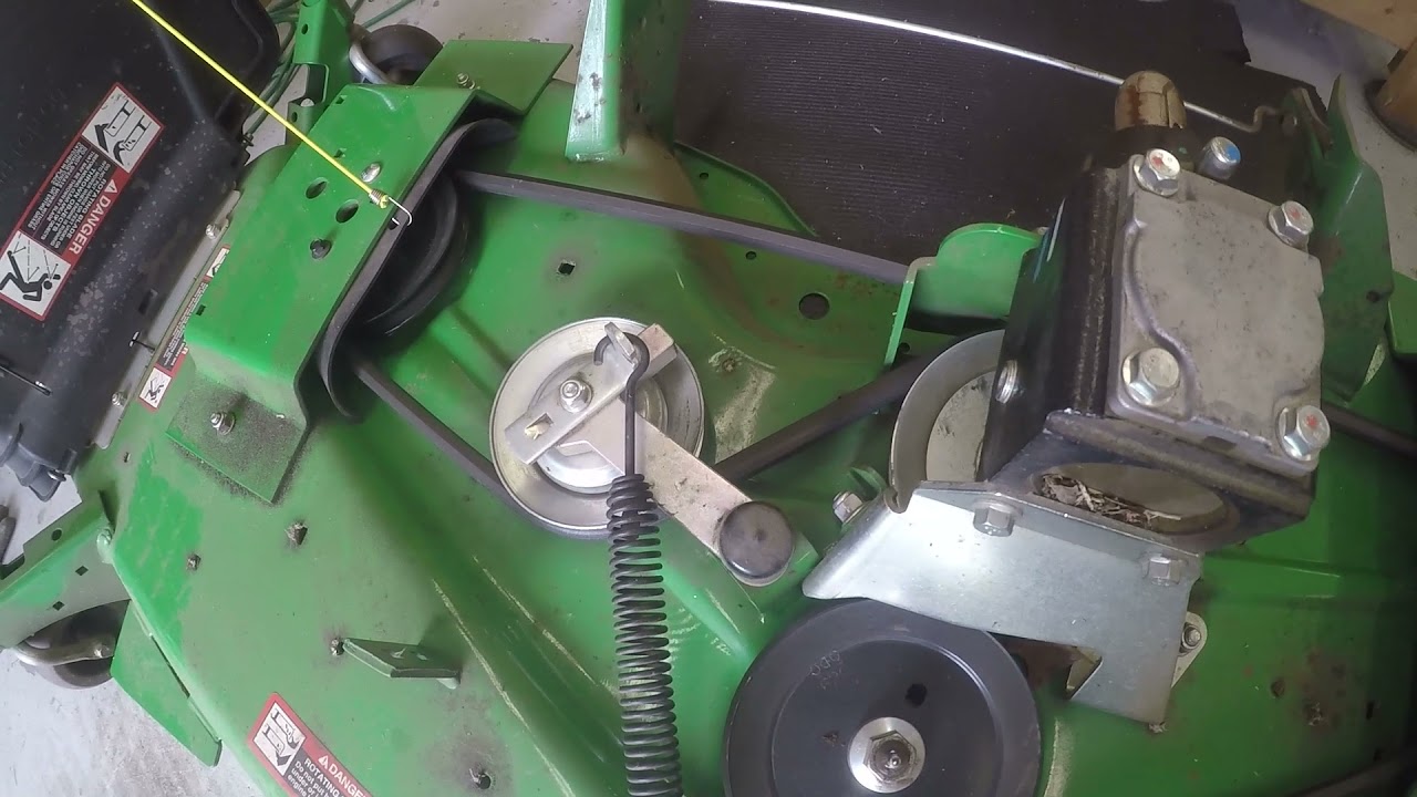JD 1025r mower deck maintenance.