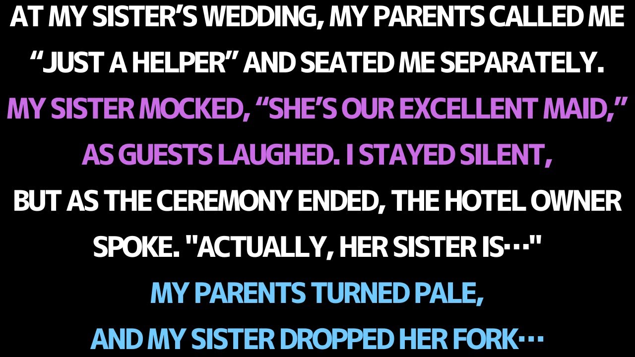 MY PARENTS AND SISTER CALLED ME A MAID AT THE WEDDING… THEN THE TRUTH CAME OUT
