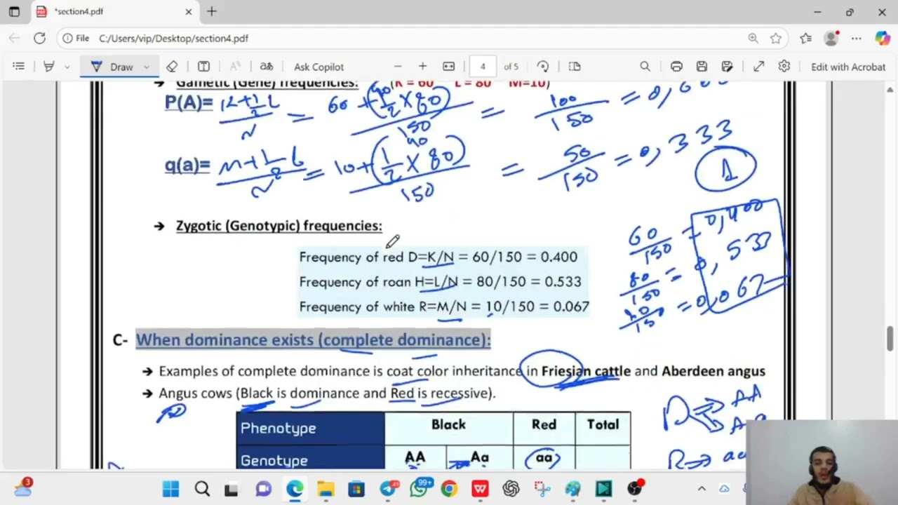 سكشن 3  qualititave and quantitative trait (part 2 )              دكتور علي صقر بيطري مادة الانتاج 