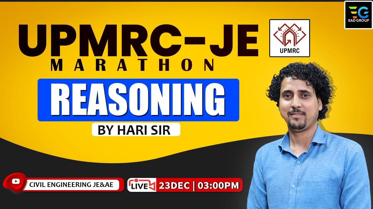 Reasoning | UPMRC-JE Marathon | by Hari sir