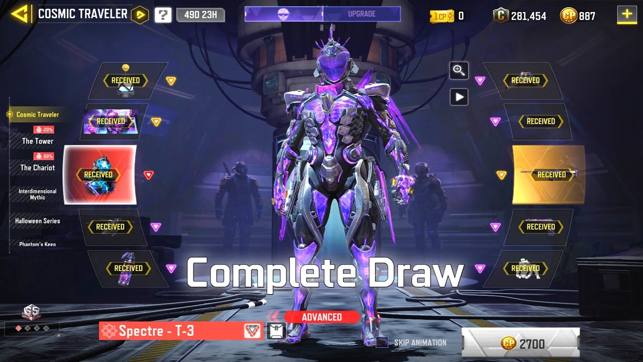 *NEW* Mythic Spectre T-3 Full Draw & Upgrading Cosmic Traveller Draw | CODM