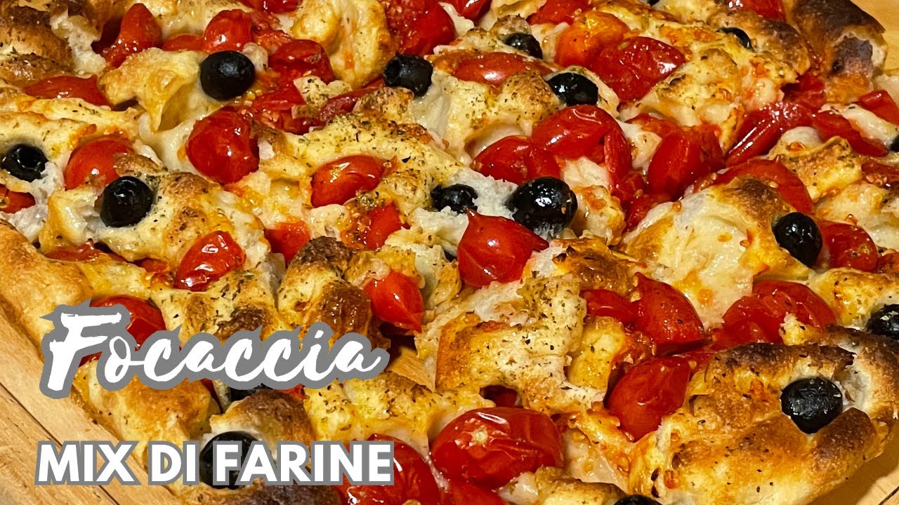 FOCACCIA con MIX di farine (0, multicereali e semola) per planetaria e spirale