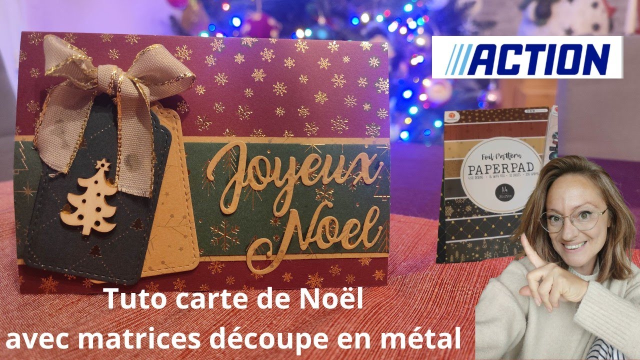 Tuto carte avec matrices de d&eacute;coupe en m&eacute;tal en toutes simplicit&eacute; #scrap #noel #scrapbooking 