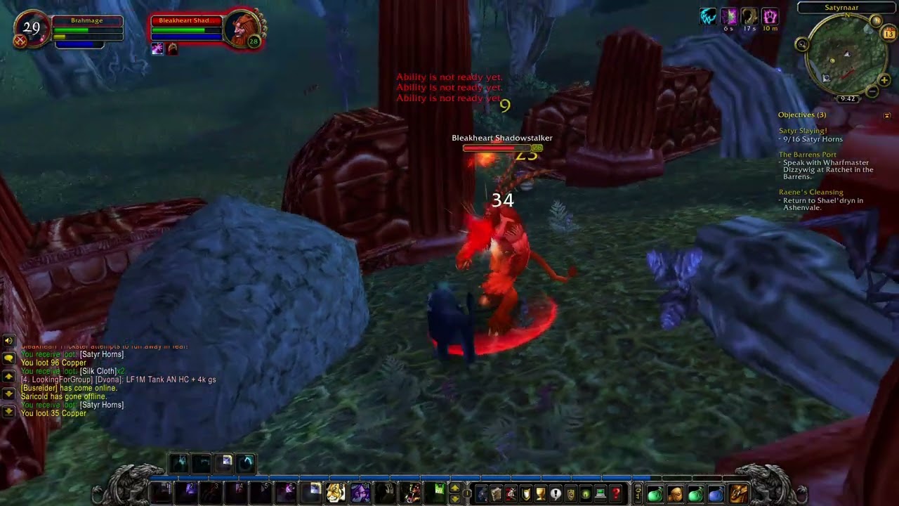 Raene's cleansing Iron Pommel | Ashenvale Woods | Satyrs in Satyrnaar | Night Elf Druid | WoW WotLKC