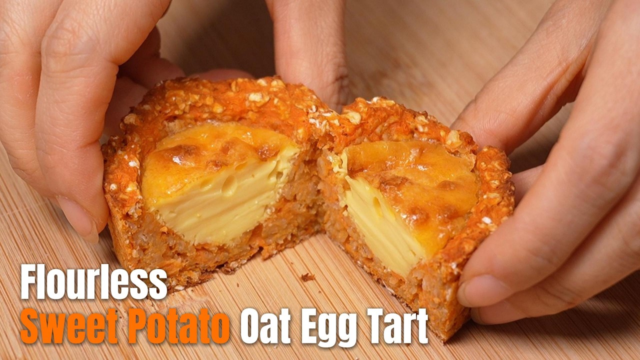 Flourless Sweet Potato Oat Egg Tart | 無麵粉紅薯燕麥蛋撻