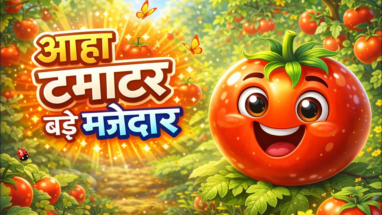 आहा टमाटर - Aaha Tamatar Bade Mazedar | Hindi Nursery Rhymes And Kids Song