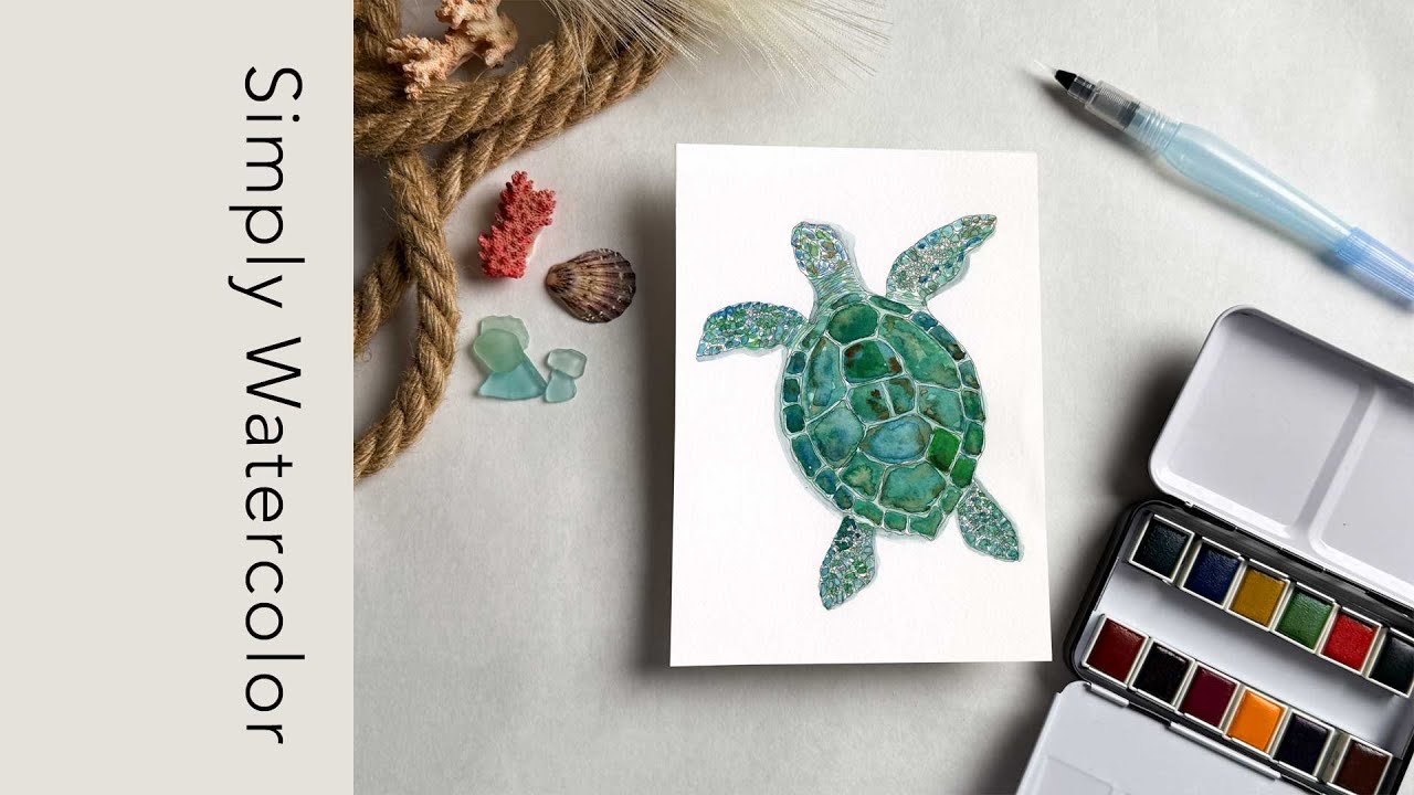 Mosaic Turtle | Simply Watercolor