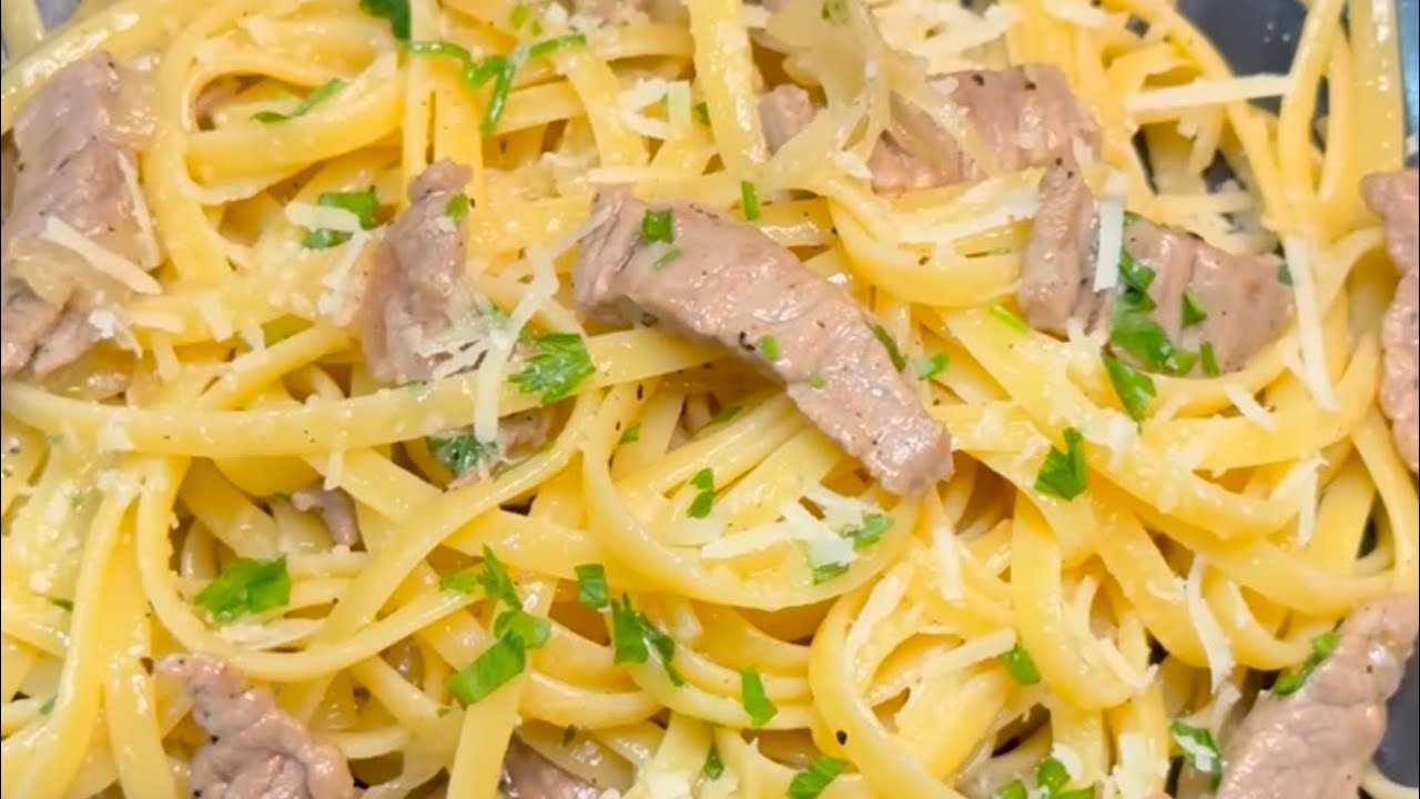 linguine con straccetti di manzo