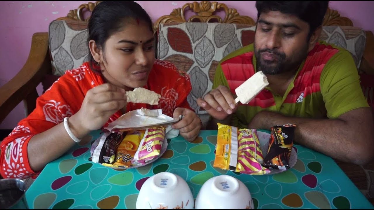 8 ice cream  Eating Challenge | husband vs wife eating competition