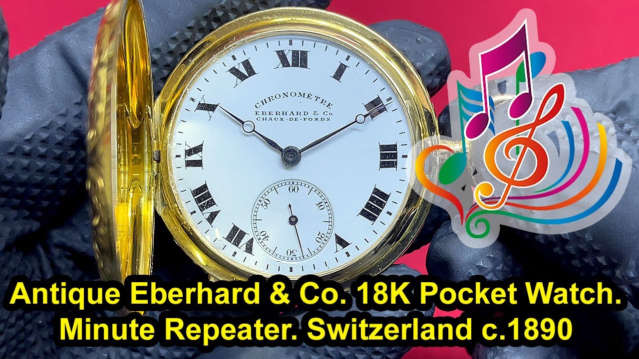 Antique Eberhard & Co  Pocket Watch  18K Gold with Minute Repeater  Switzerland, ca 1890 (BO-E-419)