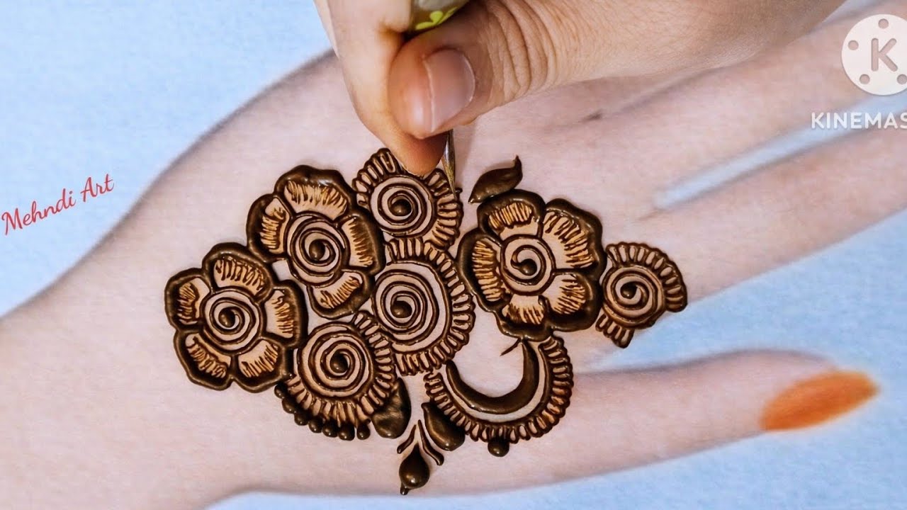 Very simple unique style mehndi design for back hand|new easy mehndi design 2026 | mehandi designs