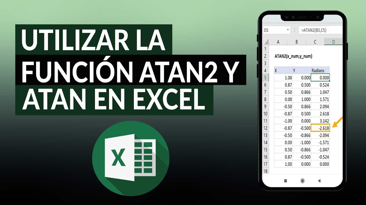 C&oacute;mo utilizar la funci&oacute;n de EXCEL ATAN2 y ATAN con ejemplos - Muy f&aacute;cil