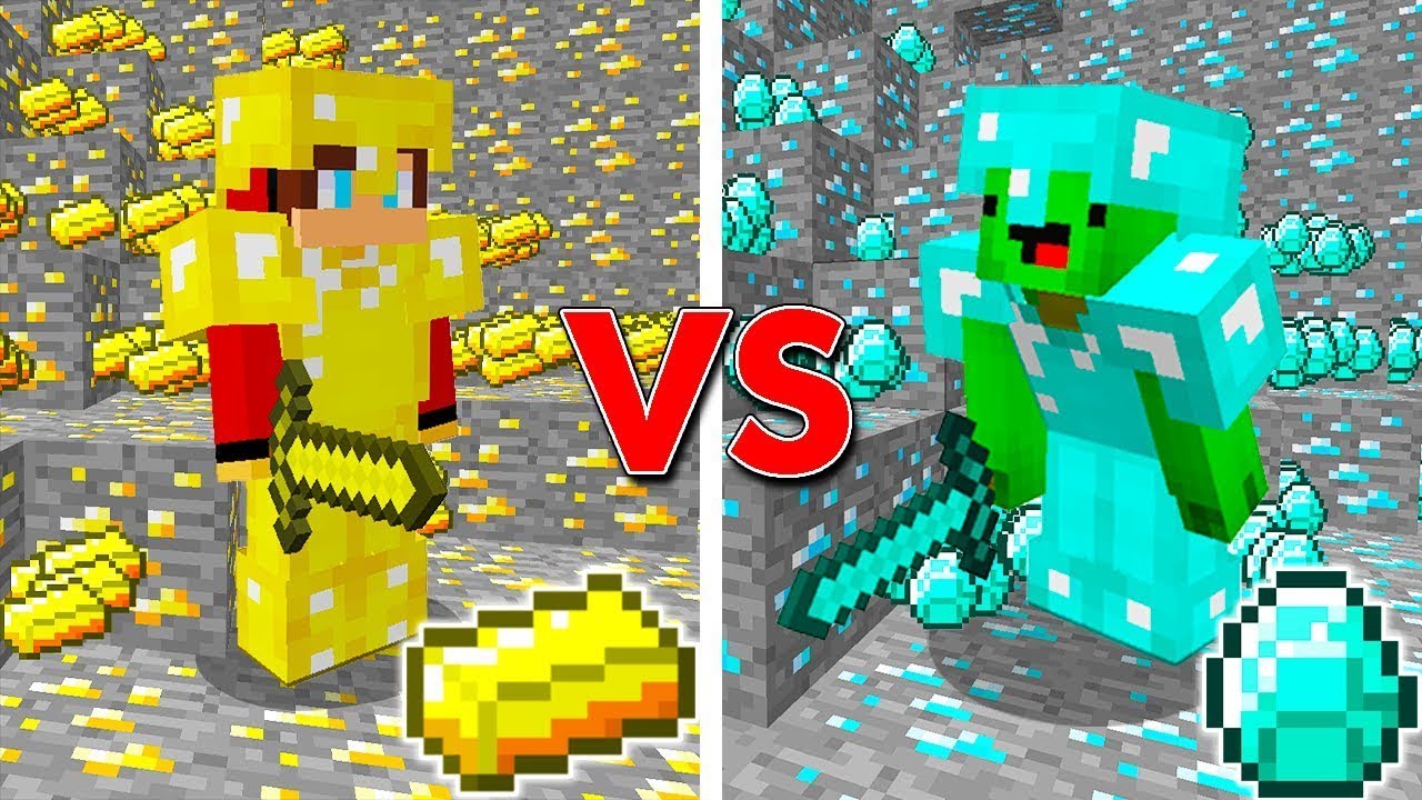 Gold vs Diamond! Which is Stronger in Minecraft?