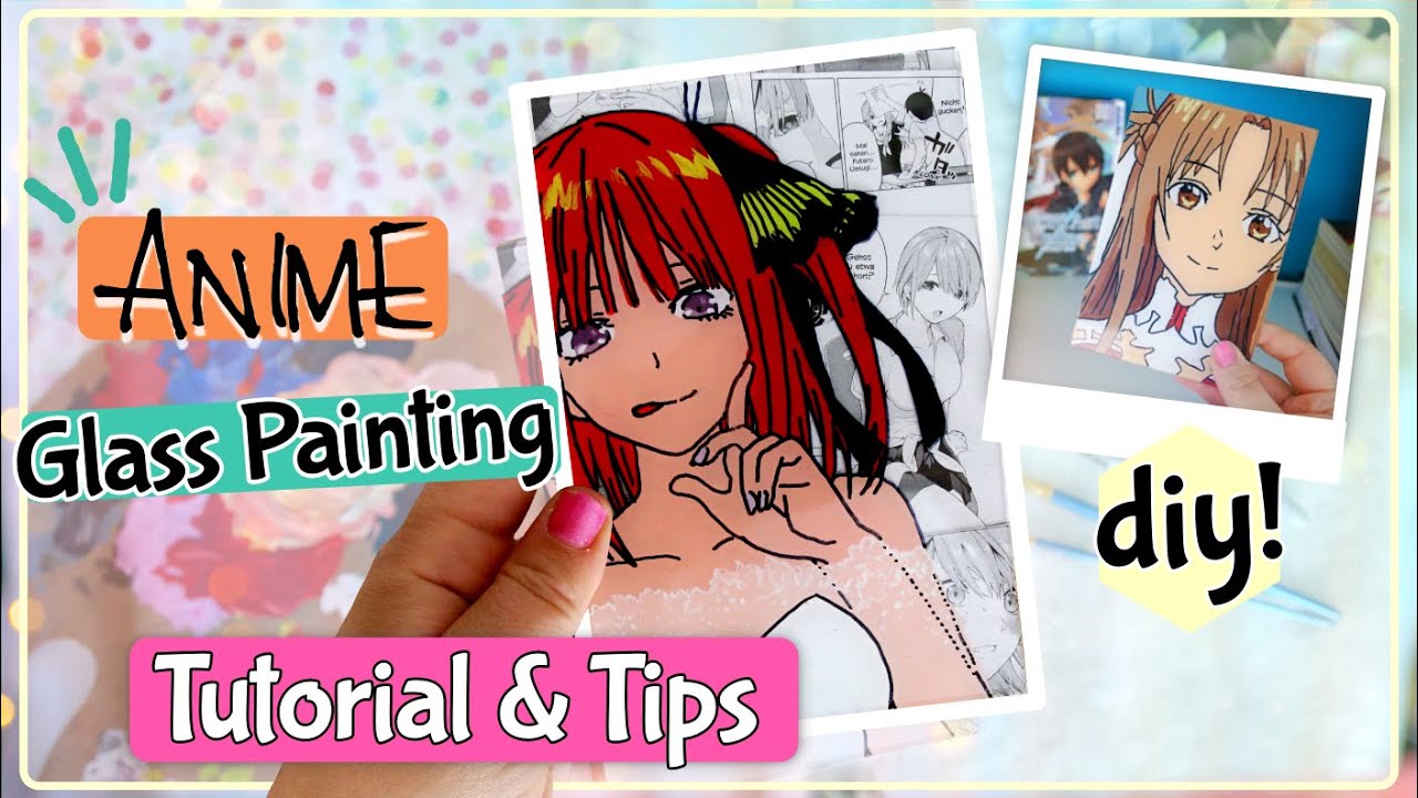 Anime Glass Painting Anleitung & Materialien 💜 Malen auf Glas & Kunststoff *aesthetic*  [ENG Sub]